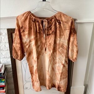 MATTA Tie-Dye Brown and Orange Tunic Dress S/M